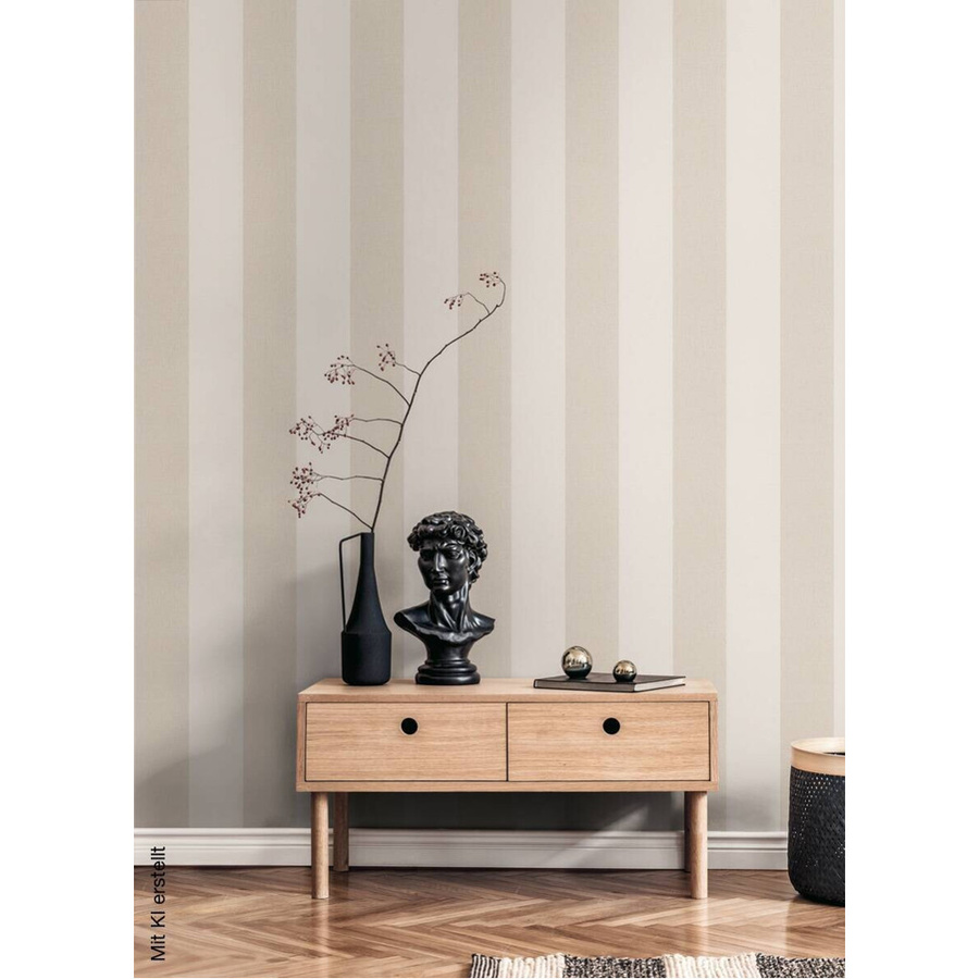 A.S. Création Vliestapete mit Streifen in Braun und Beige, B/H: 53 x 1005 cm - Bild 3