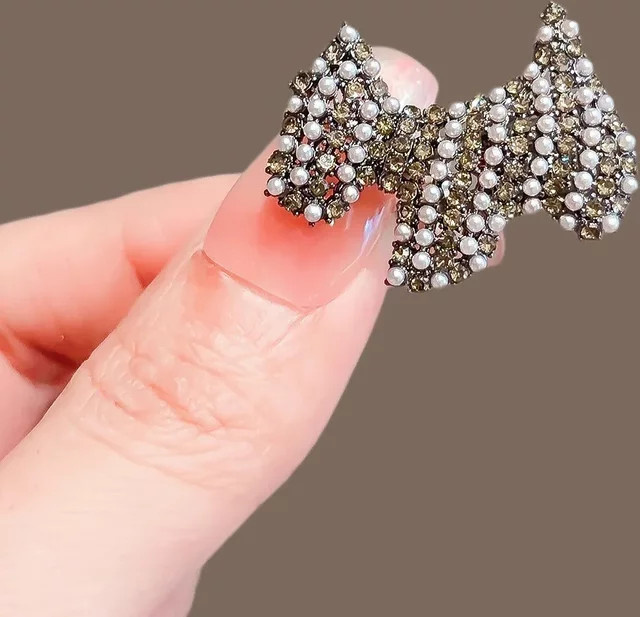 HIYAYZ Haarnadel mit Strass-Perlen, Mini-Seitenclip, Damen - Bild 1