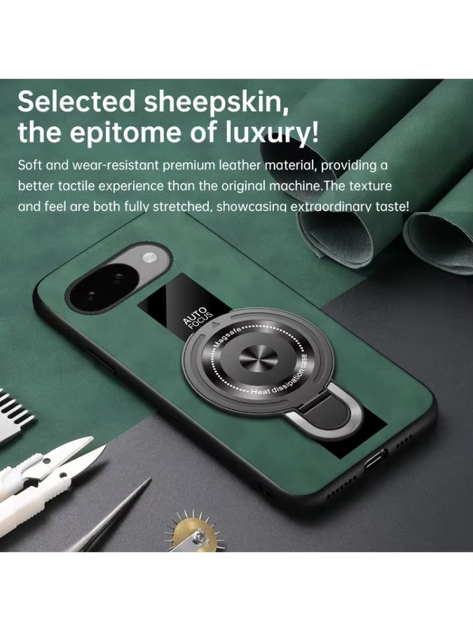 Luxus Leder Schutzhülle für Google Pixel 10A, 10 Pro XL, 9A und 9 Pro XL in Braun, stoßfeste Handyhülle mit Halterung - Bild 5