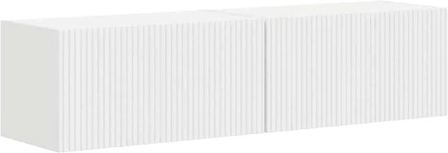 vidaXL TV-Wandschrank Set aus Holzwerkstoff, 2 Stück, Weiß, B: 60 cm, T: 31 cm, H: 29,5 cm - Bild 1
