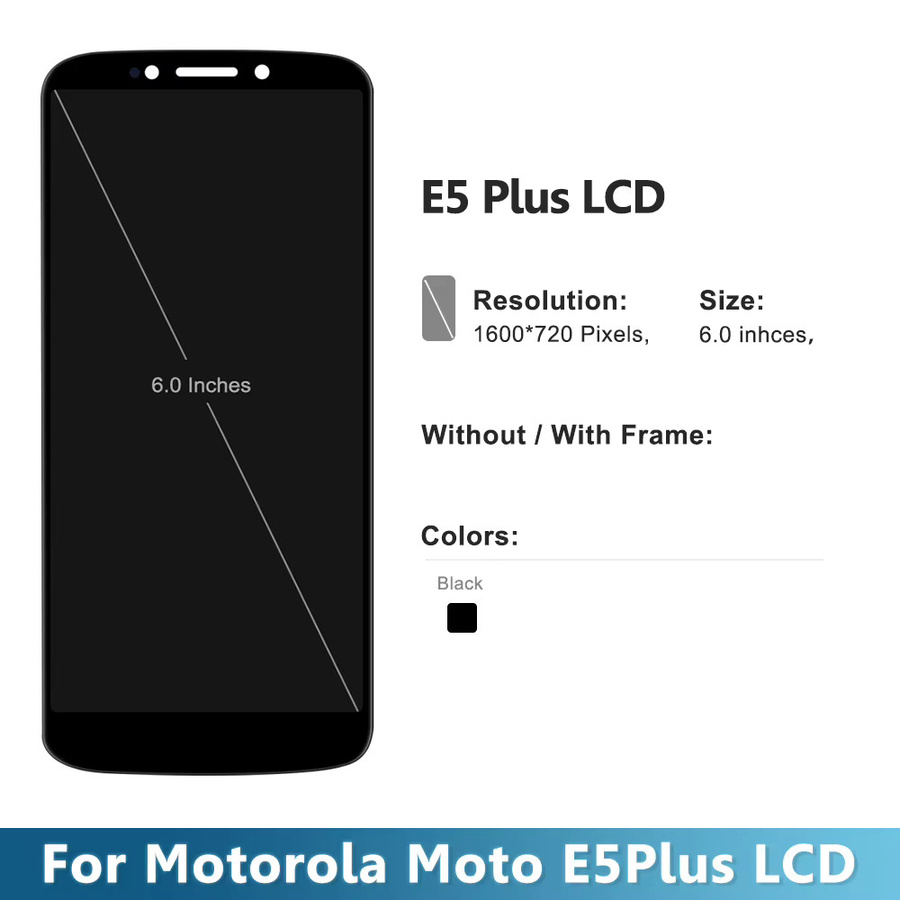 Motorola Moto E5 Plus LCD Display Touchscreen Digitizer Montage mit Rahmen in Schwarz 6,0 Zoll - Bild 2
