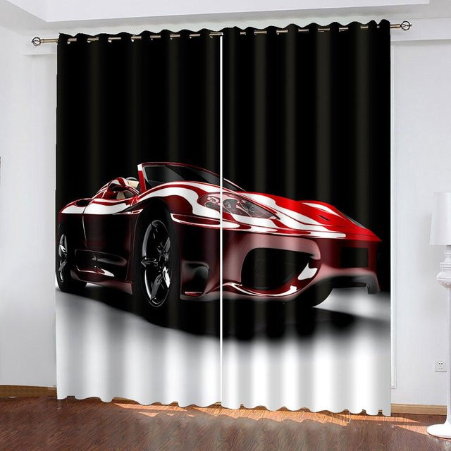 A Family Of Home Textiles Vorhänge für Fahrzeuge und Wohnräume, 2er-Set, Schwarz, semi-transparent, B: 50 cm, H: 50 cm - Bild 1