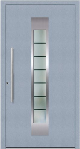 KNOCK Aluminium-Haustür Terra Nova in Grau mit Glaseinsatz, modern und beschichtet, Höhe: 210,0 cm, Breite: 100,0 cm - Bild 1
