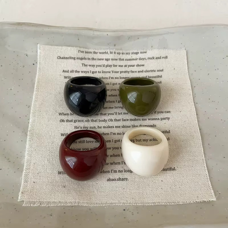 HangZhi Ring Set, Harz, Vintage, Bunt, Damen - Bild 4