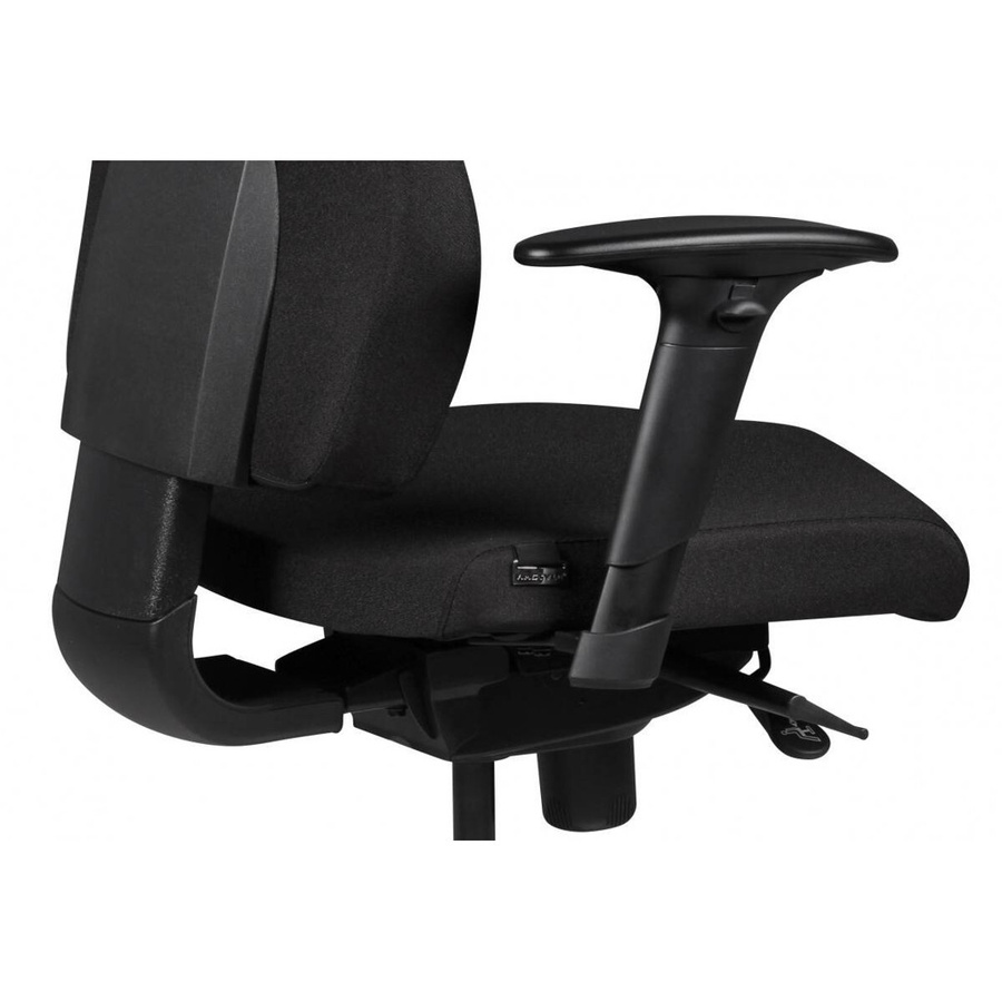 Amstyle Chefsessel Darius Drehstuhl mit Kopfstütze und Stoffbezug in Schwarz und Silber, Höhe: 141 cm, Breite: 76 cm, Tiefe: 70 cm - Bild 3