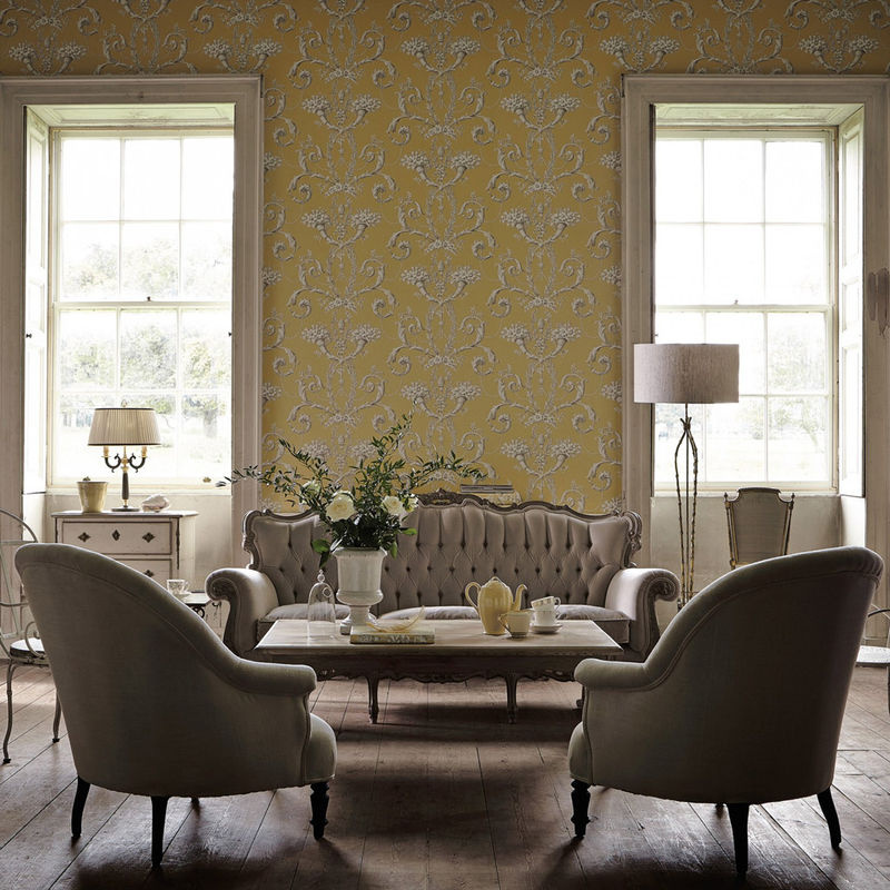 Little Greene Tapete Versailles Royale in Gelb mit floralem Botanical-Design - Bild 3