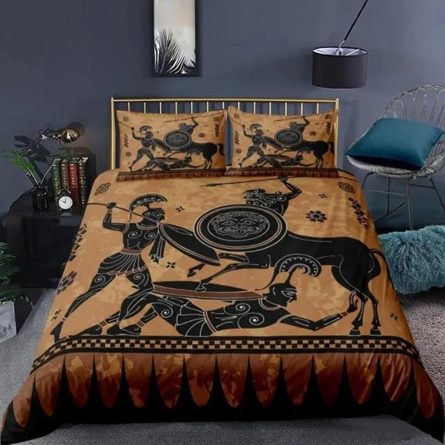 Phechion Bettwäsche-Set Afrikanische Ureinwohner mit 3D-Druck, Einzelbettwäsche aus Mikrofaser in Braun, B/H: 135 x 200 cm - Bild 1