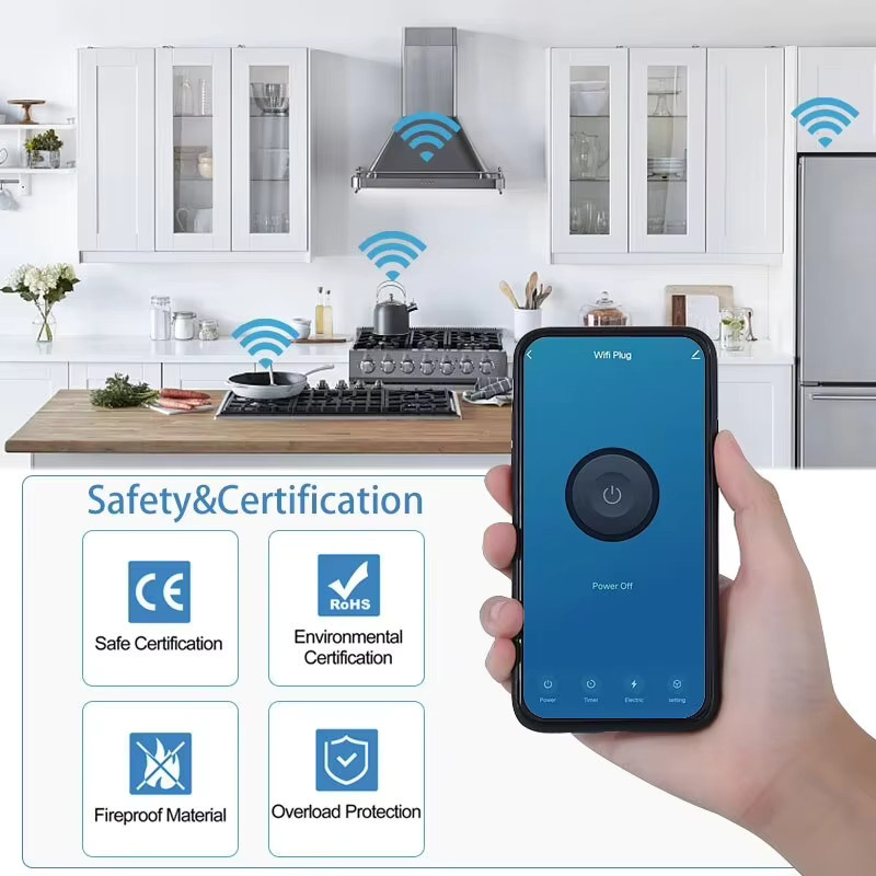 AXUS Smart-Steckdose WiFi Mini-Steckdose kompatibel mit Tuya HomeKit SmartThings Siri Alexa Google in Weiß - Bild 4
