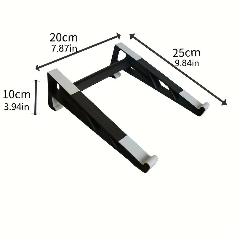 ZSLuckyHome 2-in-1 Laptop- und Tablet-Ständer Vertikale Halterung Schwarz, Faltbarer Platzsparender Halter für Büro und Gaming - Bild 3