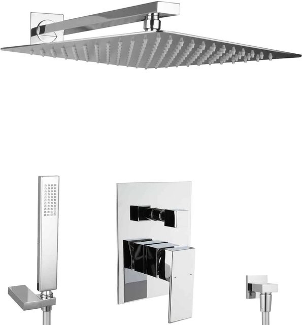 PaulGurkes Unterputz Duschset mit Rainshower und Handbrause in Chrom, Breite: 40 cm - Bild 1