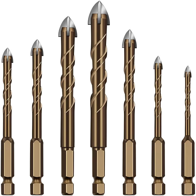 KRIOCY Lochsäge Set aus Legierung für Glas, Keramik und Beton mit Kreuz- und Sechskant-Bohrer für verschiedene Durchmesser von 3 mm bis 12 mm - Bild 6