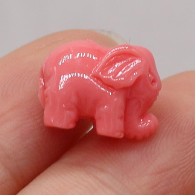 Coral DIY Durchgangsperlen, Koralle, elefantenförmig, rosa, 10x14mm, Damen - Bild 1