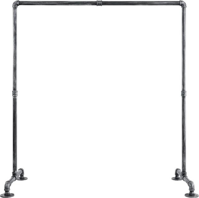 DELUKE Kleiderständer MORITZ Kleiderstange aus Metall in Silber im Industrial-Look B/T/H: 150 x 55 x 150 cm - Bild 1