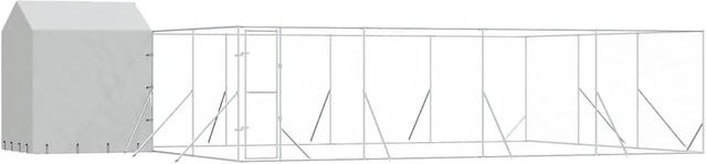 vidaXL Outdoor-Hundezwinger mit Dach aus verzinktem Stahl in Silber B/T/H: 10 x 6 x 2,5 m - Bild 1