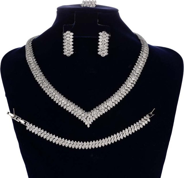 Hadiyana Schmuckset, Silber, Zirkonia, Damen, Hochzeit - Bild 1