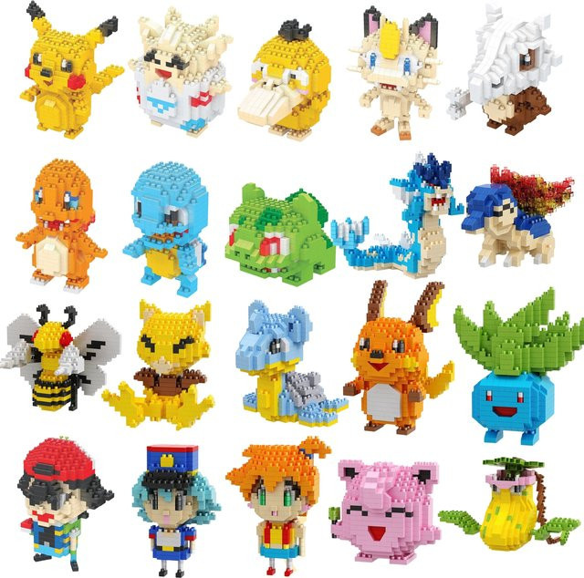 Pokémon Mikro-Bausteine Marowak Jigglypuff Gengar Mudkip Piplup Raichu Gyarados Pikachu, Mini-Figuren - Bild 1
