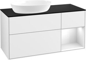 V&B Waschtischunterschrank Finion mit Wandbeleuchtung, Farbe Weiß lackiert, Breite: 120 cm, Tiefe: 50,1 cm, Höhe: 50,1 cm - Bild 1