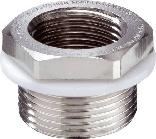 WISKA ATEX-Reduzierung M/M von M25x1,5 auf M16x1,5 Sechskant aus vernickeltem Messing in Silber, Ex-d IIC / Ex-e IIEx tDA21 IP66 - Bild 1
