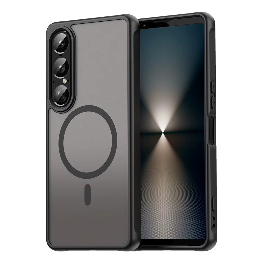 MagSafe Handyhülle für Sony Xperia 1 VII und Xperia 10 VII, stoßfeste Luxus-Rüstung, transparent-lila, matt und durchscheinend - Bild 7
