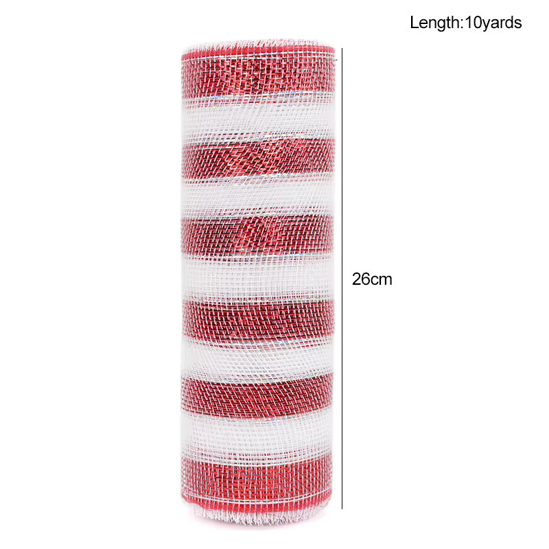 Weihnachtsband Set aus Metallic-Poly mit Draht für DIY-Dekoration und Verpackung, 10 Yard, Farben: Rot, Grün, Weiß - Bild 5