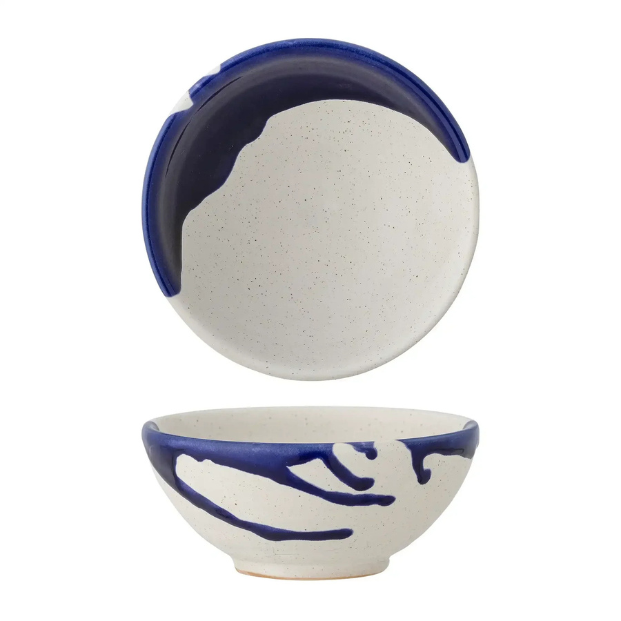 Bloomingville Schale Okayama aus Steingut in Blau, Durchmesser: 13 cm - Bild 1