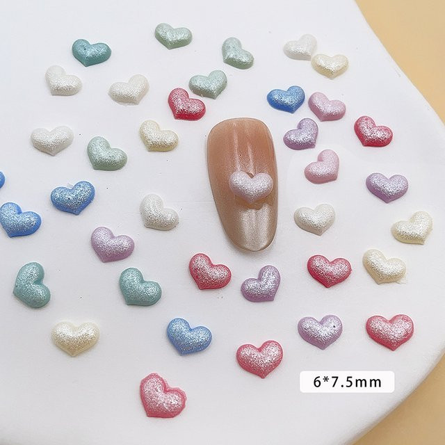 Zhou Nailart Herz-Nagel-Charms, 3D, bunt, glänzend, 200 Stück - Bild 1