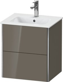 Duravit Waschtischunterschrank XSquare Compact, wandhängend, 2 Schubladen, Hochglanzgrau, B: 51 cm, T: 41,8 cm, H: 56 cm - Bild 1