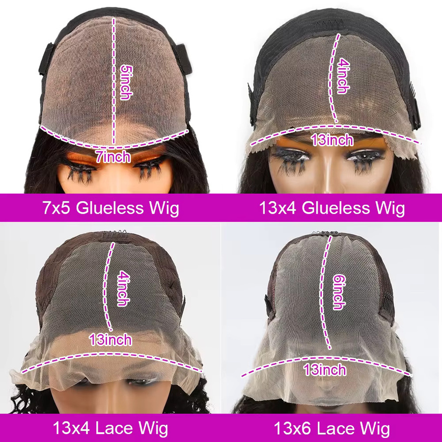 HJ WEAVE BEAUTY Echthaar Perücke, Wasserwelle, 250 % Dichte, Unisex - Bild 5