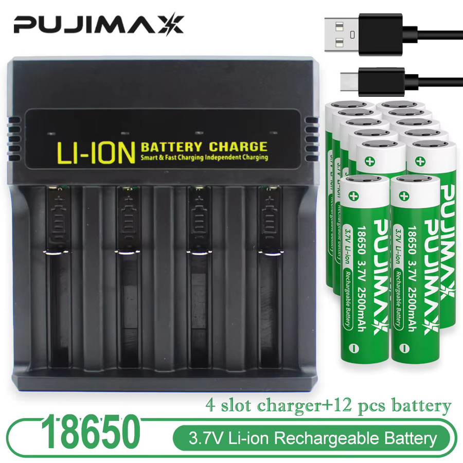 PUJIMAX 18650 Lithium-Ionen-Akku wiederaufladbare Batterie mit 2500 mAh und 3,7 V - Bild 2