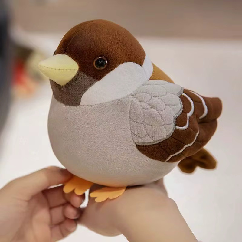 benchuang toy Spatz Puppe, Plüsch Spielzeug, braun, 15 cm - Bild 4