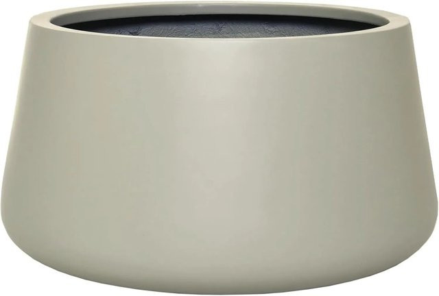 Vivanno Blumentopf Gordo in Beige aus Fiberglas, B/T/H: 38 x 38 x 21 cm - Bild 1