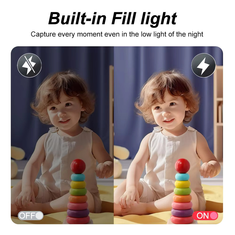 Ourlife Digitalkamera mit 8X Digitalzoom und 180 Grad Klappbildschirm für Vlogs und Selfies, Kompakte Videorecorder für Kinder in Schwarz und Gelb - Bild 3