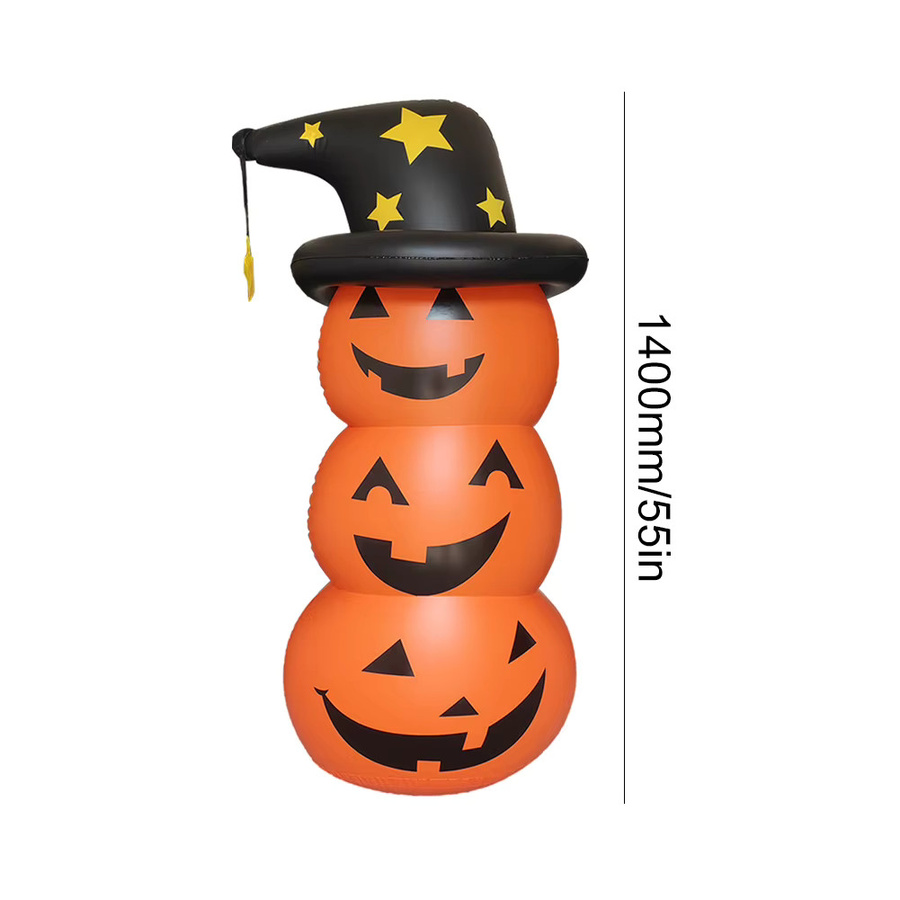 Shunmaii Aufblasbare Halloween Dekoration Kürbiskopf Geist in Orange als freistehender Spukhaus Prop - Bild 5