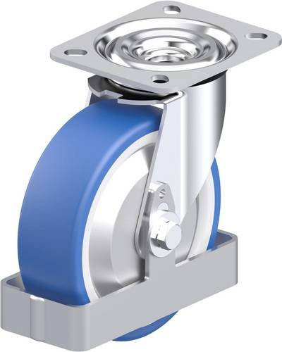 Blickle L-POTHs 125KA-FA-FS Stahlblech-Lenkrolle in Blau mit 125 mm Rad-Durchmesser und 250 kg Tragfähigkeit - Bild 1