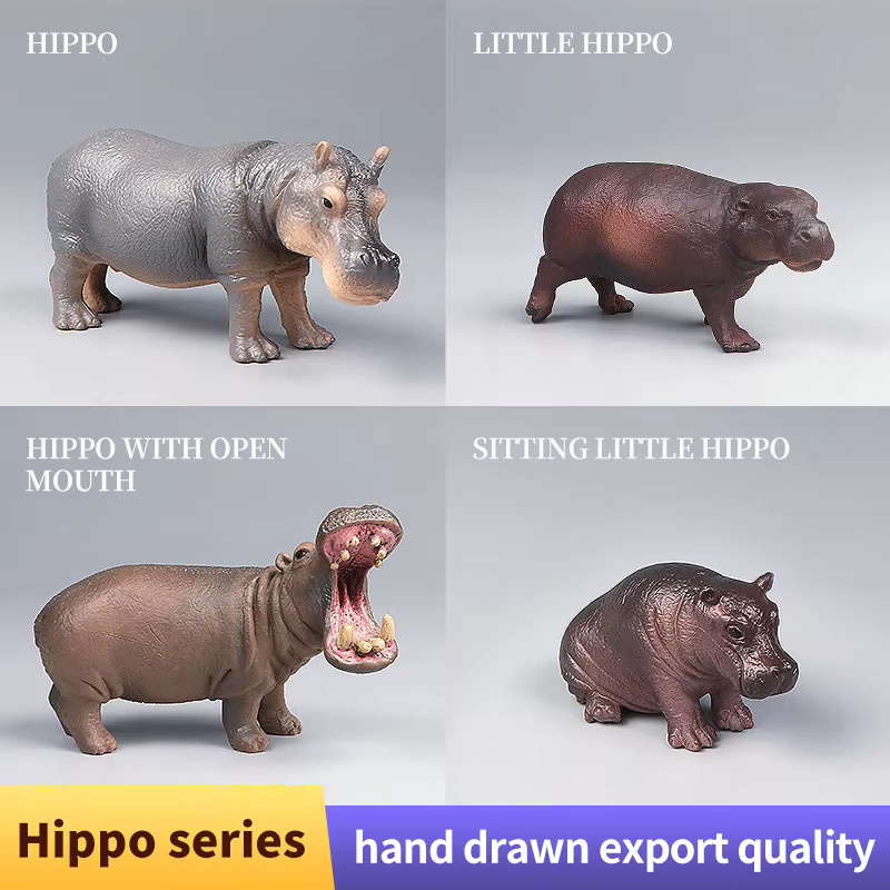 XIALIBAOMOWAN Nilpferd-Set, Wildtierfigur, Actionfiguren-Sammlung, Kunststoff - Bild 2