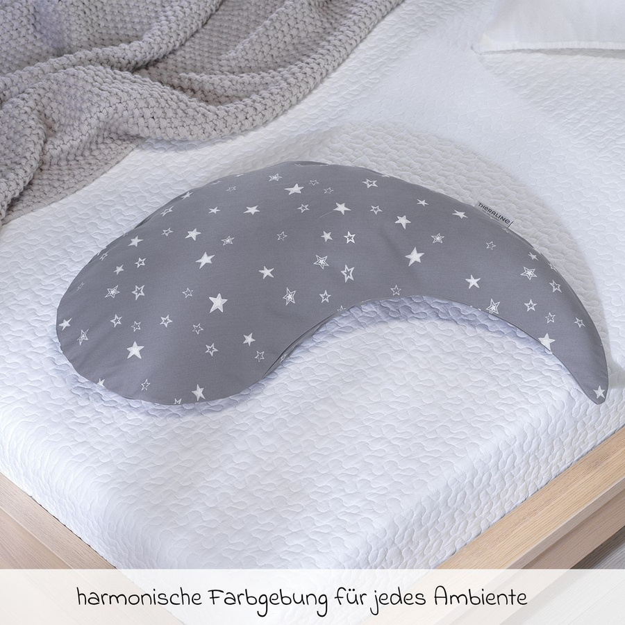 Theraline Stillkissen Das Yinnie mit Mikroperlen-Füllung und Bezug, Farbe: Grau, Muster: Sternenhimmel, Länge: 135 cm - Bild 2