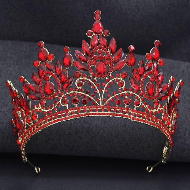YIRAN Jewelry Tiara, Rot, Kristall, Damen - Bild 1