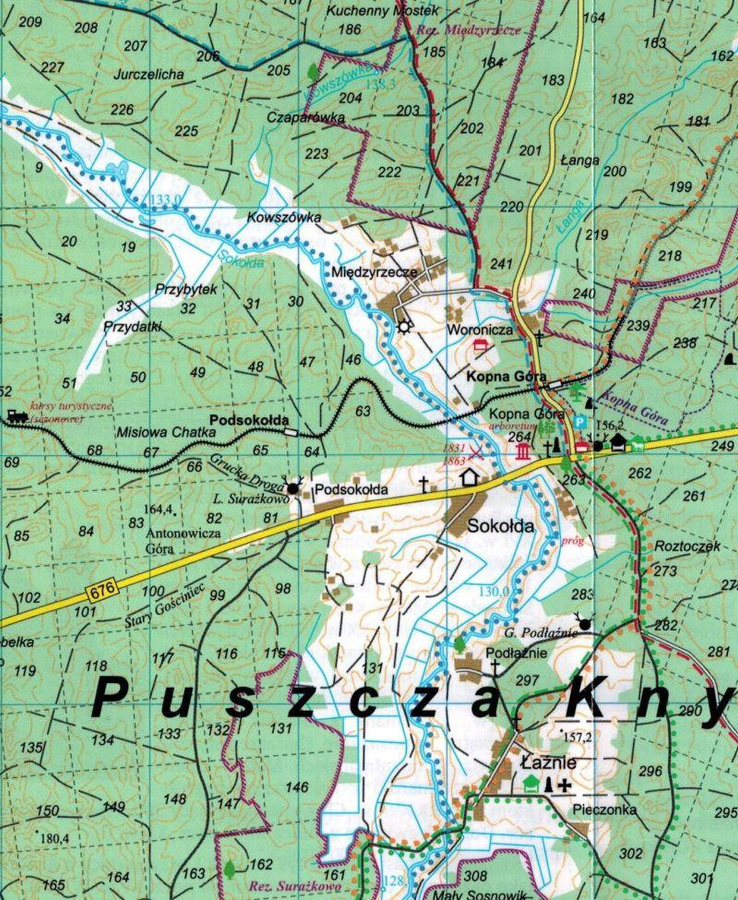 Knyszyńska Heide, Östlicher Teil, Wasserdichte Wanderkarte, 2025 - Bild 2
