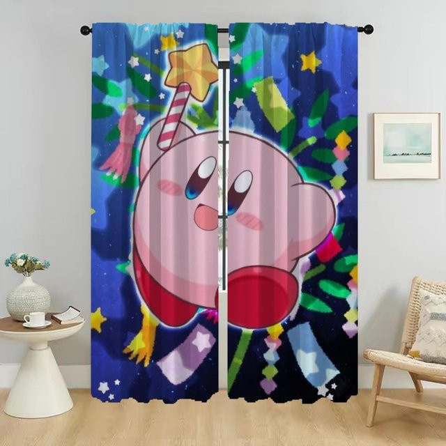 Kirbyes Vorhänge für Schlafzimmer und Wohnzimmer, 2er-Set, Blau, B: 50 cm, H: 70 cm - Bild 1