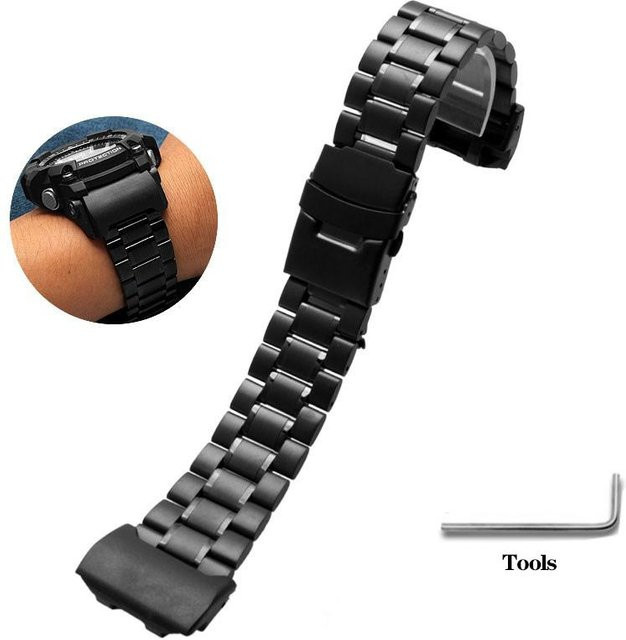 CASIO Uhrenarmband-Adapter Edelstahl, Schwarz, Herren, 24mm - Bild 1