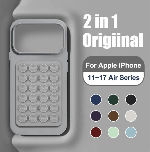 Silikon-Saugnapfhalter-Hülle für Apple iPhone 17 16 15 14 13 12 11 Pro Max Plus Air in Rot - Bild 1