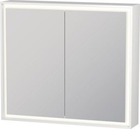 Duravit Spiegelschrank L-Cube in Weiß mit LED-Beleuchtung und Sensorschalter, B/H/T: 80 x 70 x 15,5 cm - Bild 1