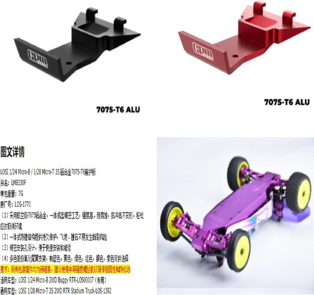 LOSI Frontschutzplatte, Aluminiumlegierung, 1:24, Zubehör - Bild 1