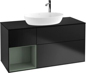 V&B Waschtischunterschrank Finion mit Wandbeleuchtung, Blau lackiert, Breite: 120 cm, Tiefe: 50,1 cm, Höhe: 50,1 cm - Bild 1