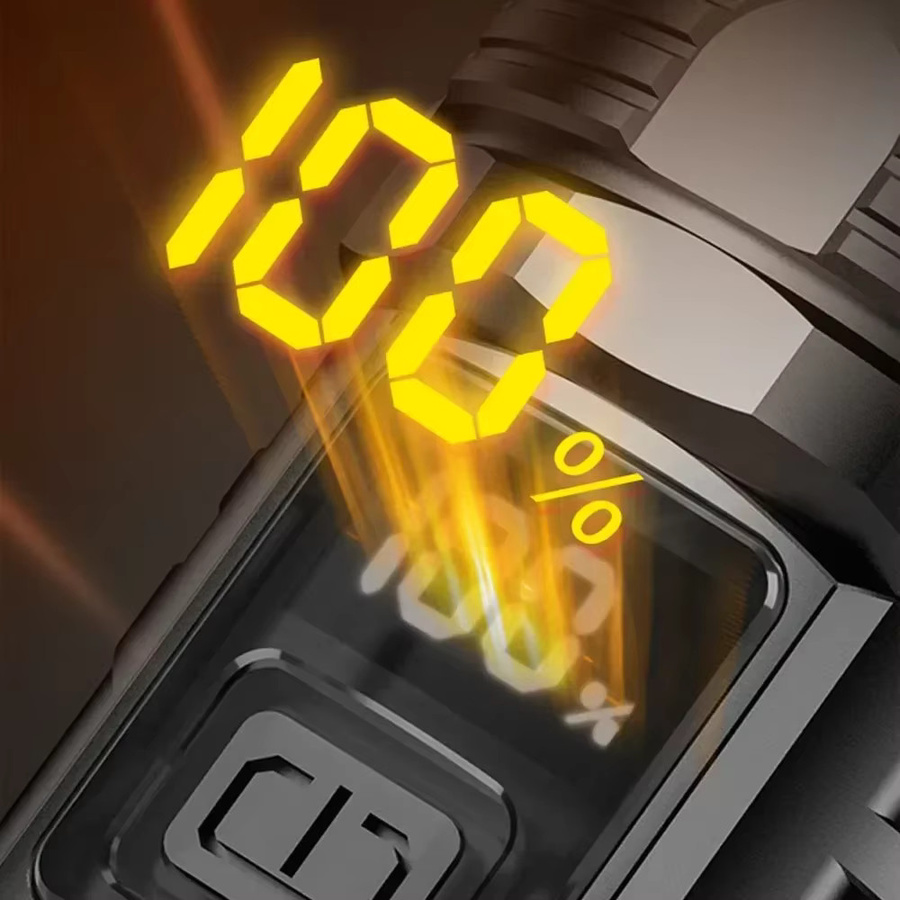 KDULIT USB wiederaufladbare LED-Taschenlampe in Schwarz mit 1000 lm, zoombare wasserdichte Outdoor-Taschenlampe aus Aluminium für Camping und Wandern - Bild 3