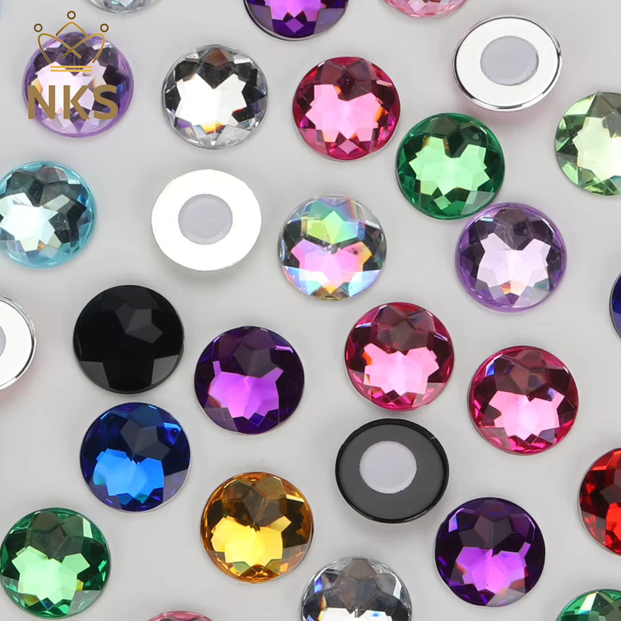NKS Selbstklebende runde Acryl-Strasssteine in Multicolour für DIY-Dekorationen und Kleidung - Bild 3