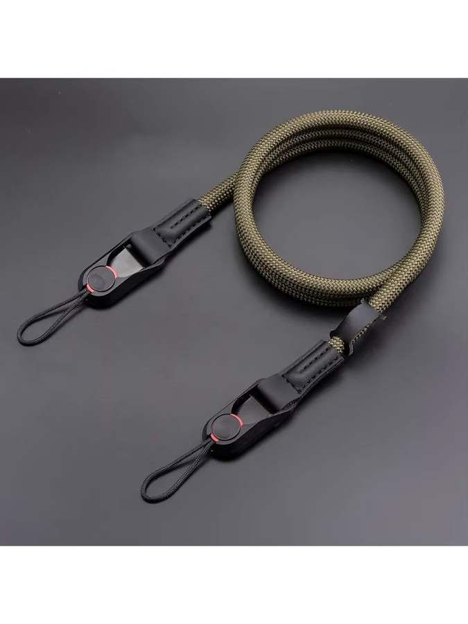 VIKEFON Verstellbarer Kameragurt mit Schnellverschluss aus grünem Polyamid-Kletterseil für Nikon, Canon, Sony und Fuji DSLR- sowie spiegellose Kameras - Bild 4