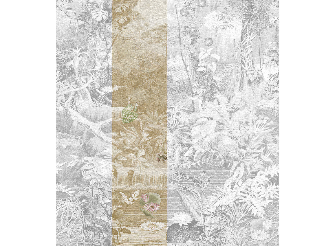 Jannelli & Volpi Mural Coari Sepia Panel 2 Wandpaneel mit floralem Design in Multicolour - Bild 1