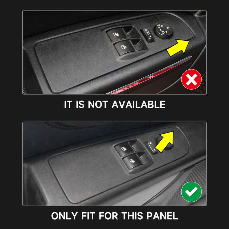 HENGYUESHANG Kohlefaser Innenaufkleber für das Fensterheber-Schalterpanel von Fiat Grande Punto 199 (2005-2009), Farbe: Schwarz - Bild 3
