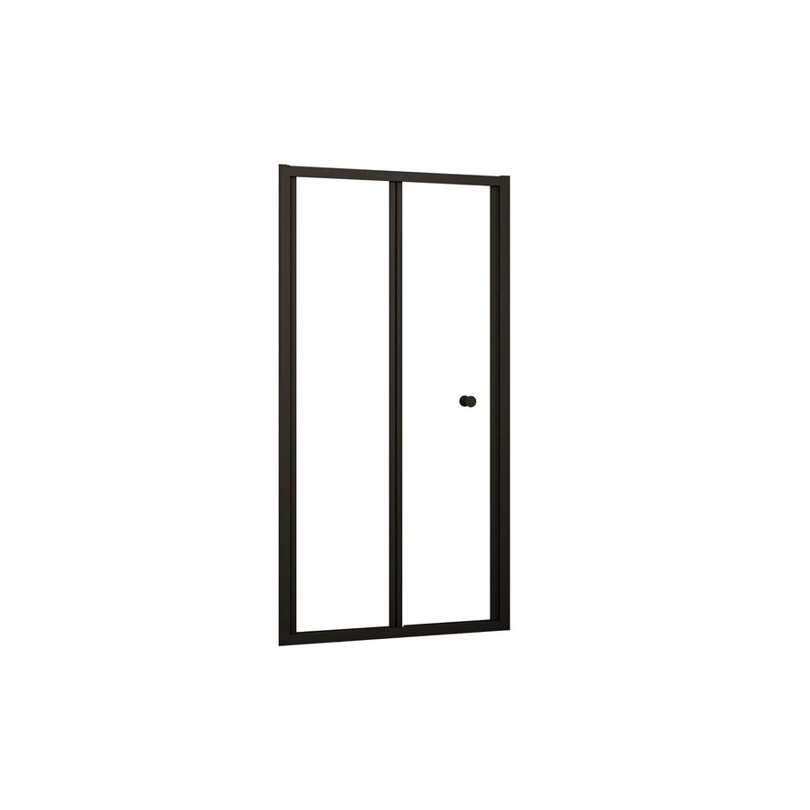 AICA Duschfalttür Nischentür aus ESG Sicherheitsglas in Schwarz und Transparent, B: 80 cm, H: 195 cm - Bild 2